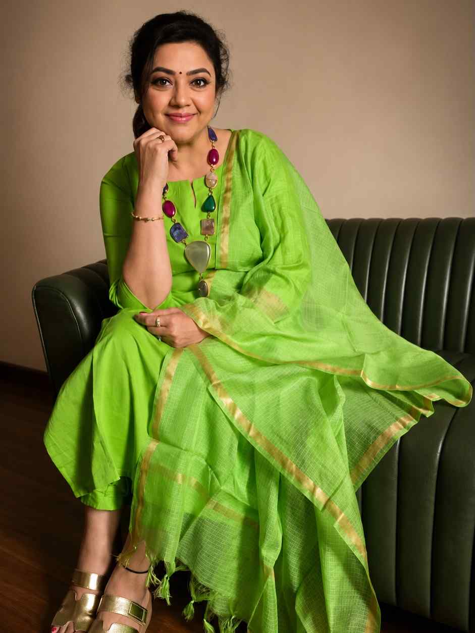 Actress Meena promoting Drishyam 3
