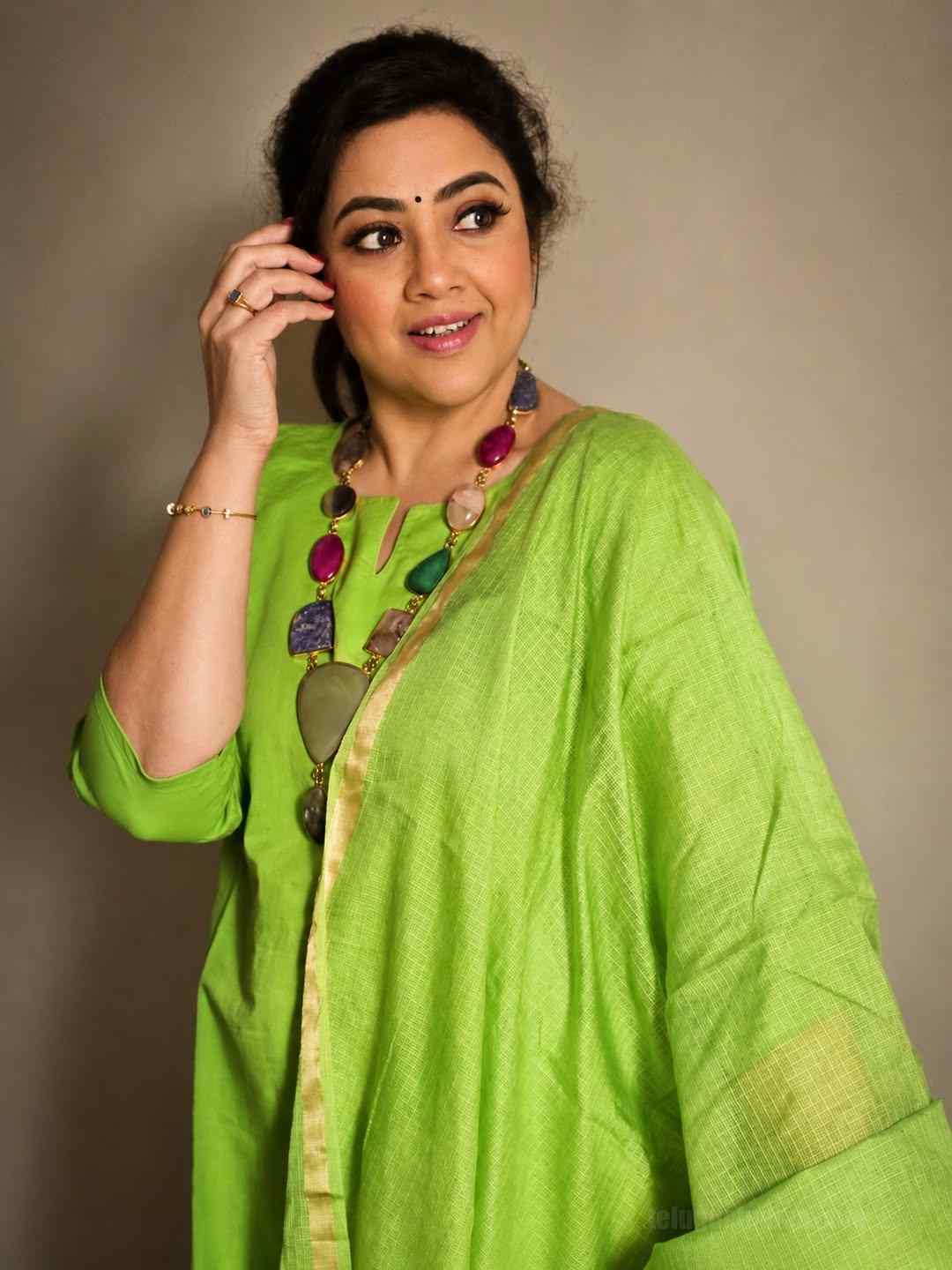 Actress Meena promoting Drishyam 3