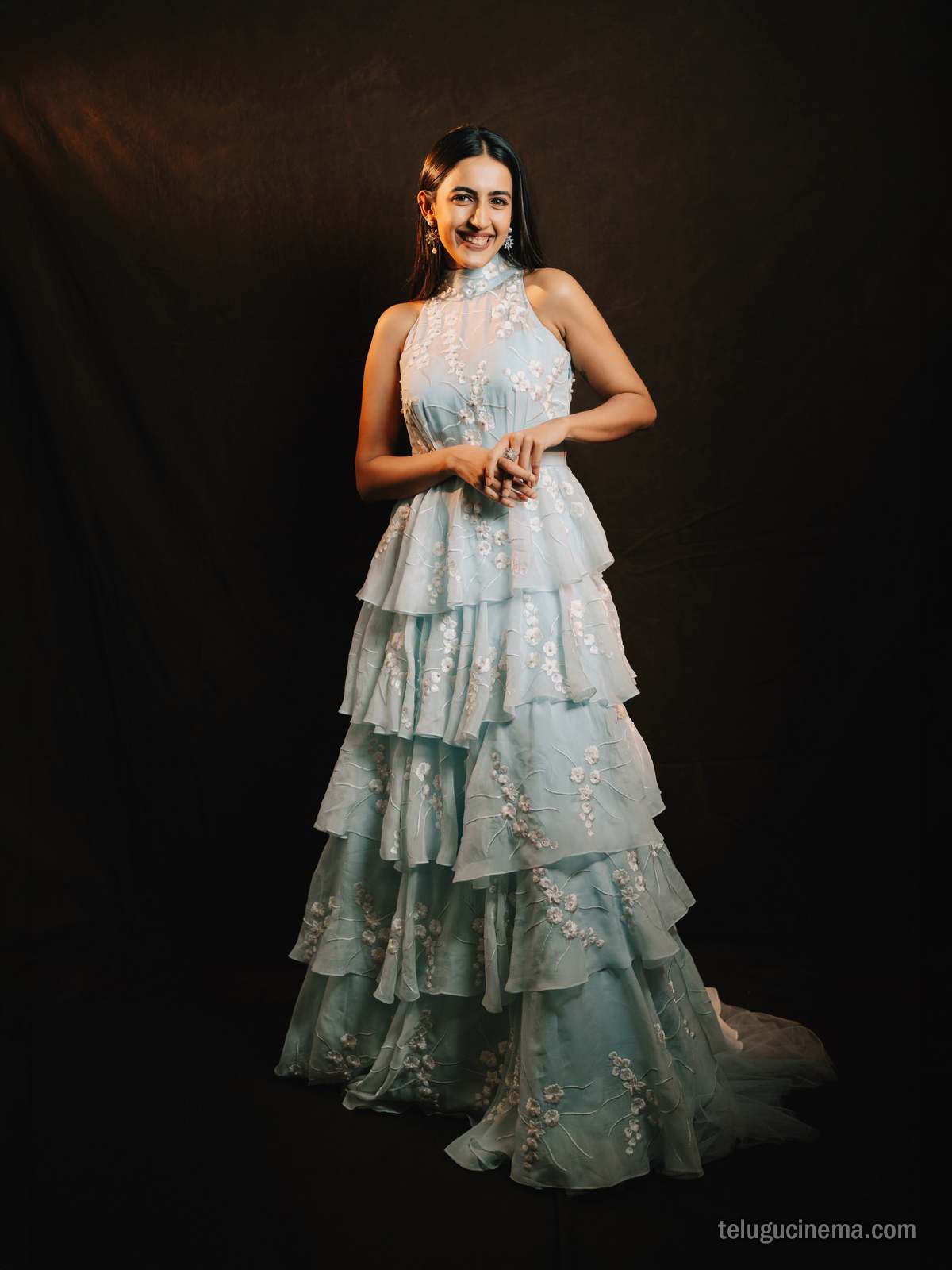 Niharika Konidela dazzles in a floral pastel blue gown