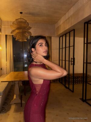 Pooja Hegde embraces glamour in a sparkling red outfit