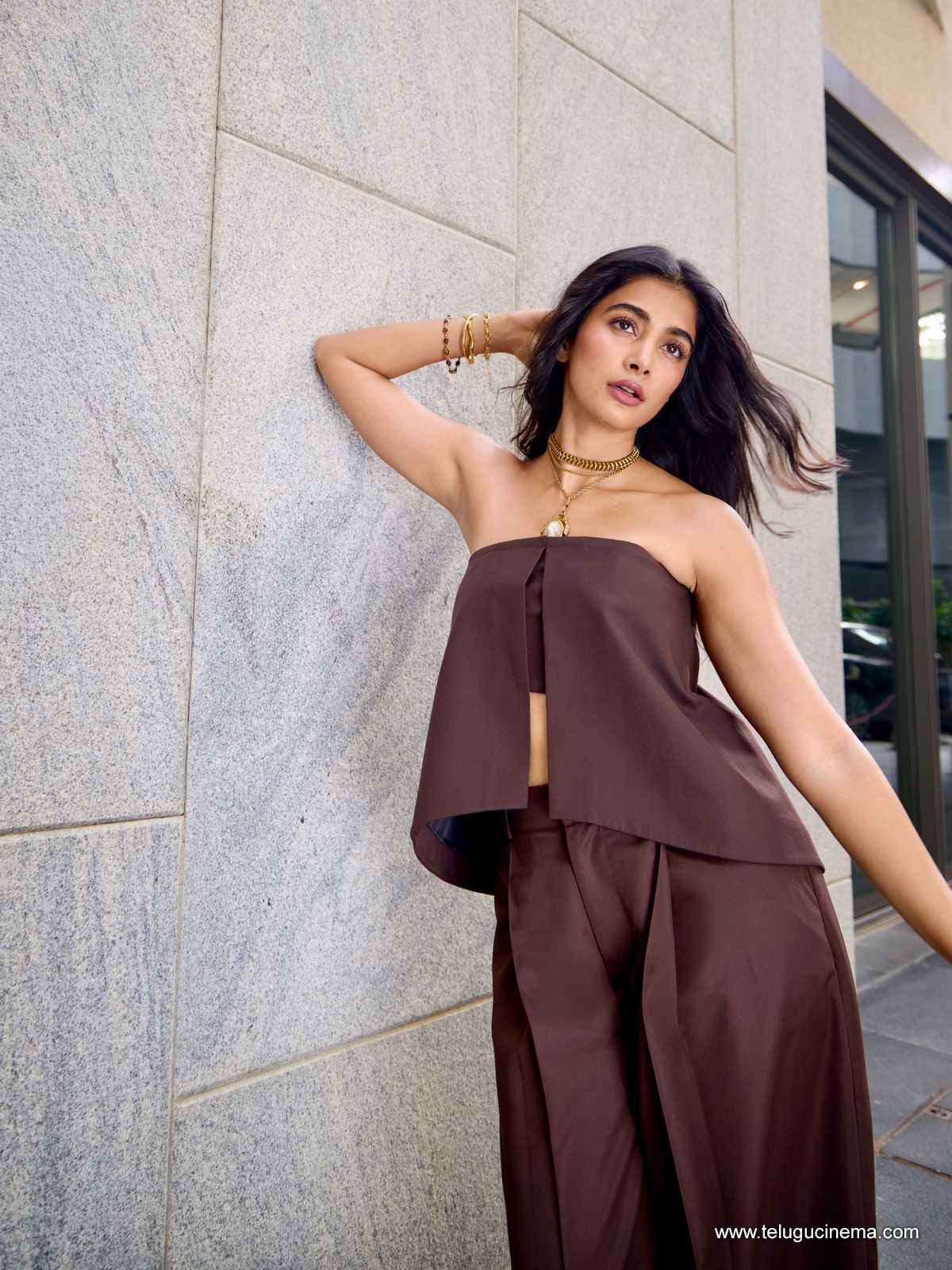 Pooja Hegde turns heads in a chic chocolate brown co-ord set